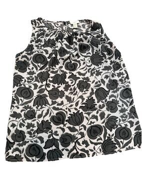 Ann Taylor Loft Women’s Sleeveless SZ M Floral Boho Peasant Blouse Top Shirt